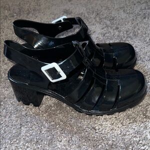 Black Jelly Sandals